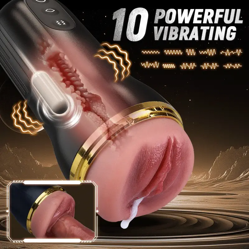 5 Sucking 10 Vibrating Simulated Vagina Eingang Männliche Masturbation Cups - Image 3