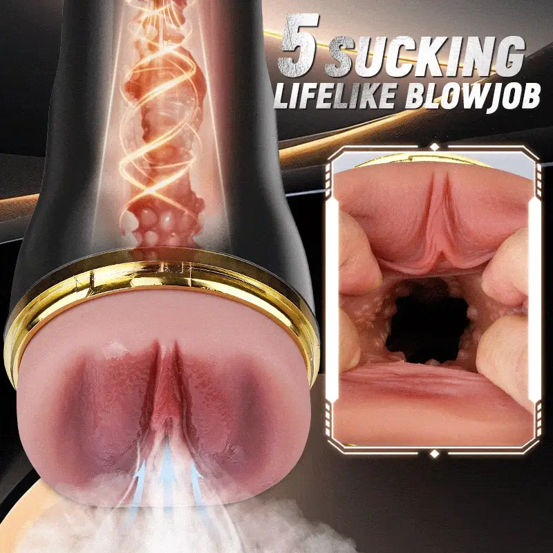 5 Sucking 10 Vibrating Simulated Vagina Eingang Männliche Masturbation Cups - Image 5