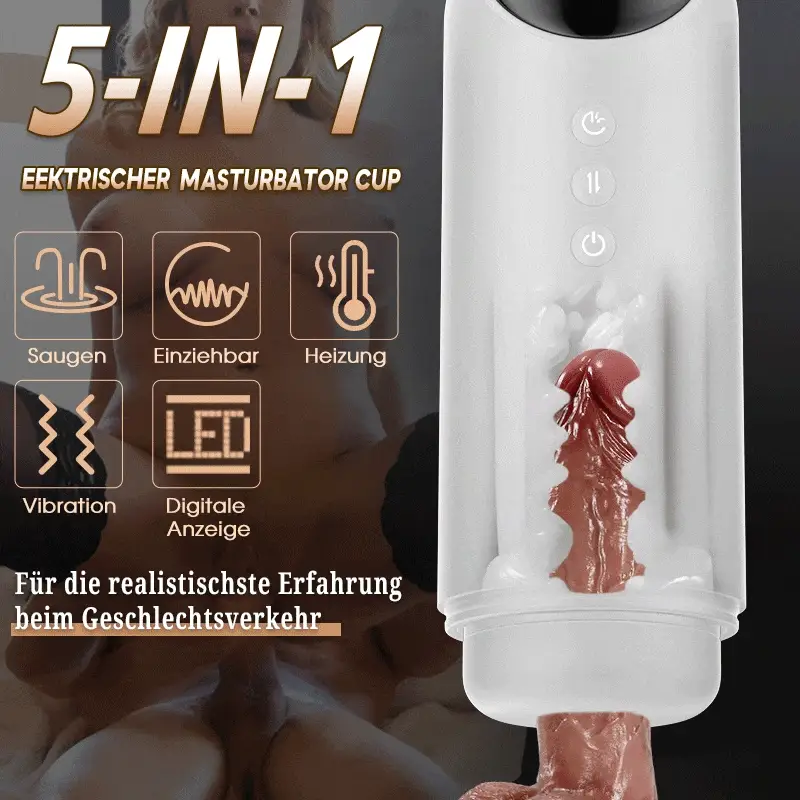 4 Schieben 4 Saugen 10 Vibration Heizfunktion Masturbator Cup - Image 3