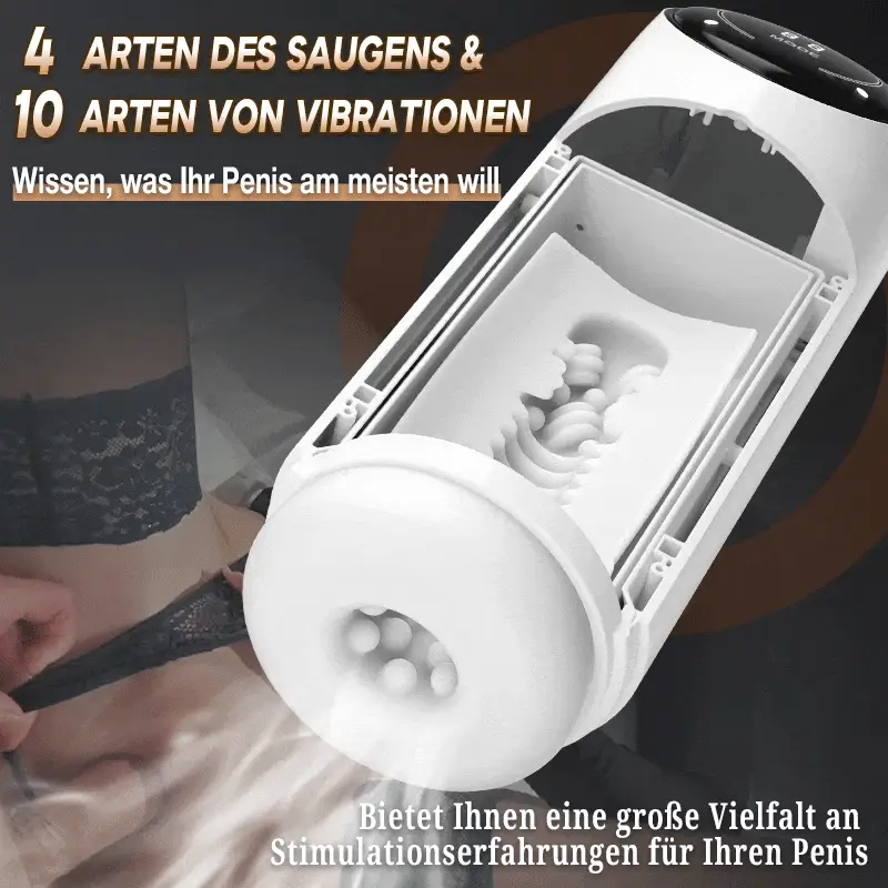 4 Schieben 4 Saugen 10 Vibration Heizfunktion Masturbator Cup - Image 6