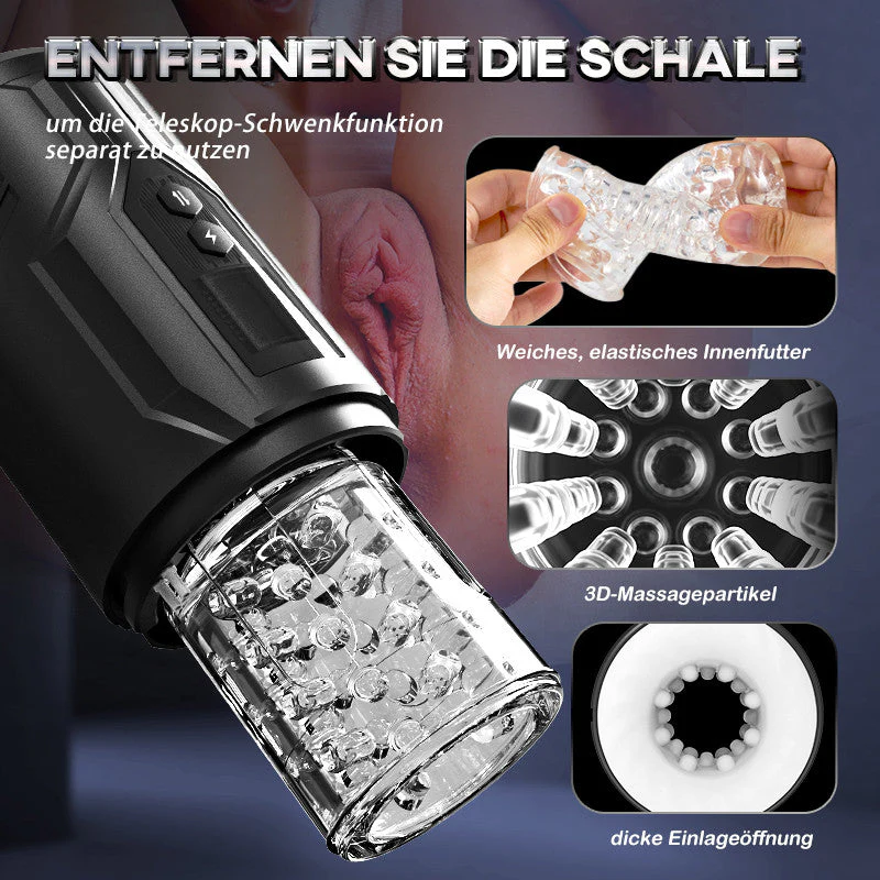 3-in-1 Teleskopischer, Rotierender, Vibrierender, elektrischer Masturbation Cup mit 7 Frequenzen - Image 4