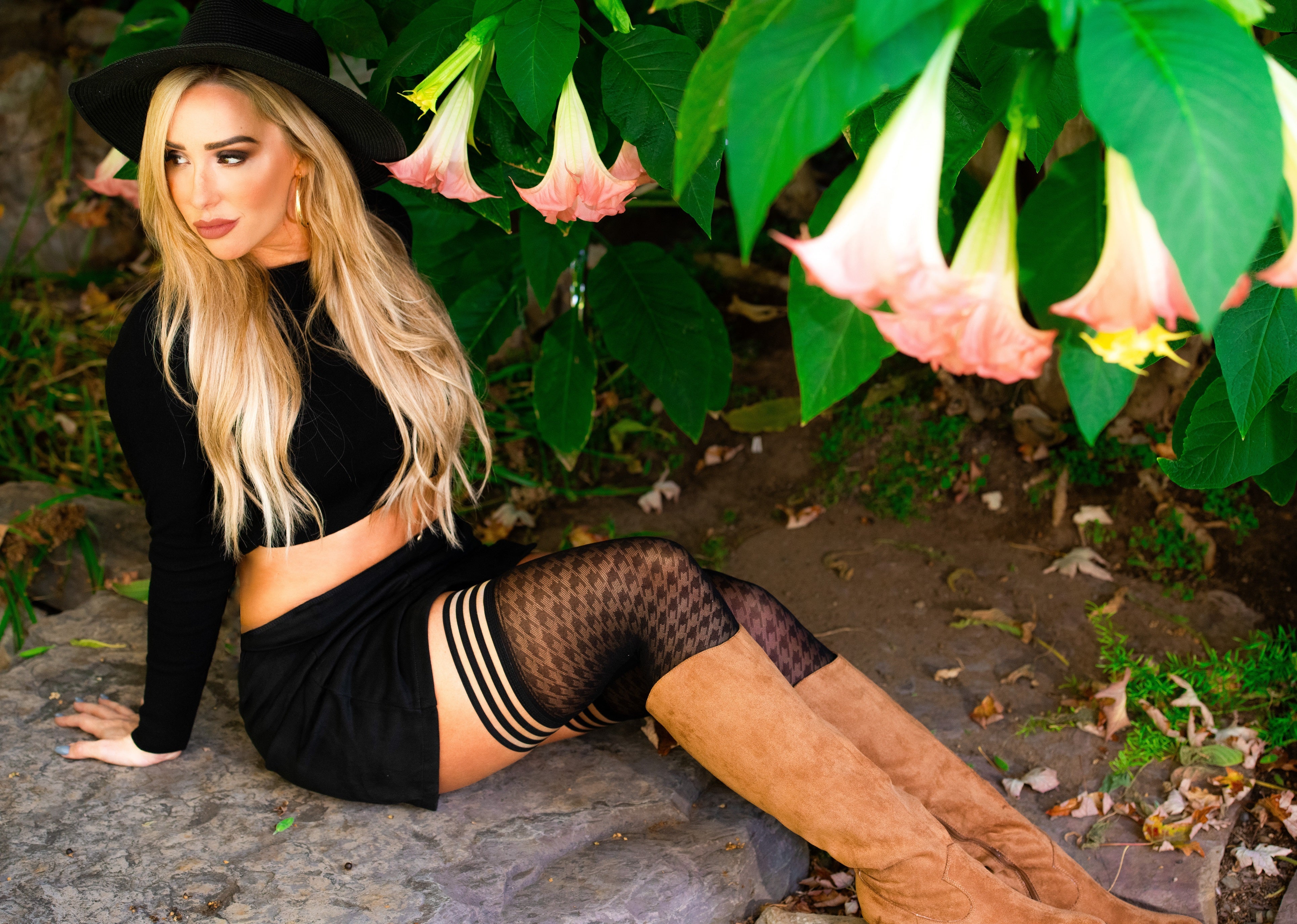 Meaghan: Hounsdtooth Semi-Sheer. Petite to Plus Size Thigh-Highs - Image 3