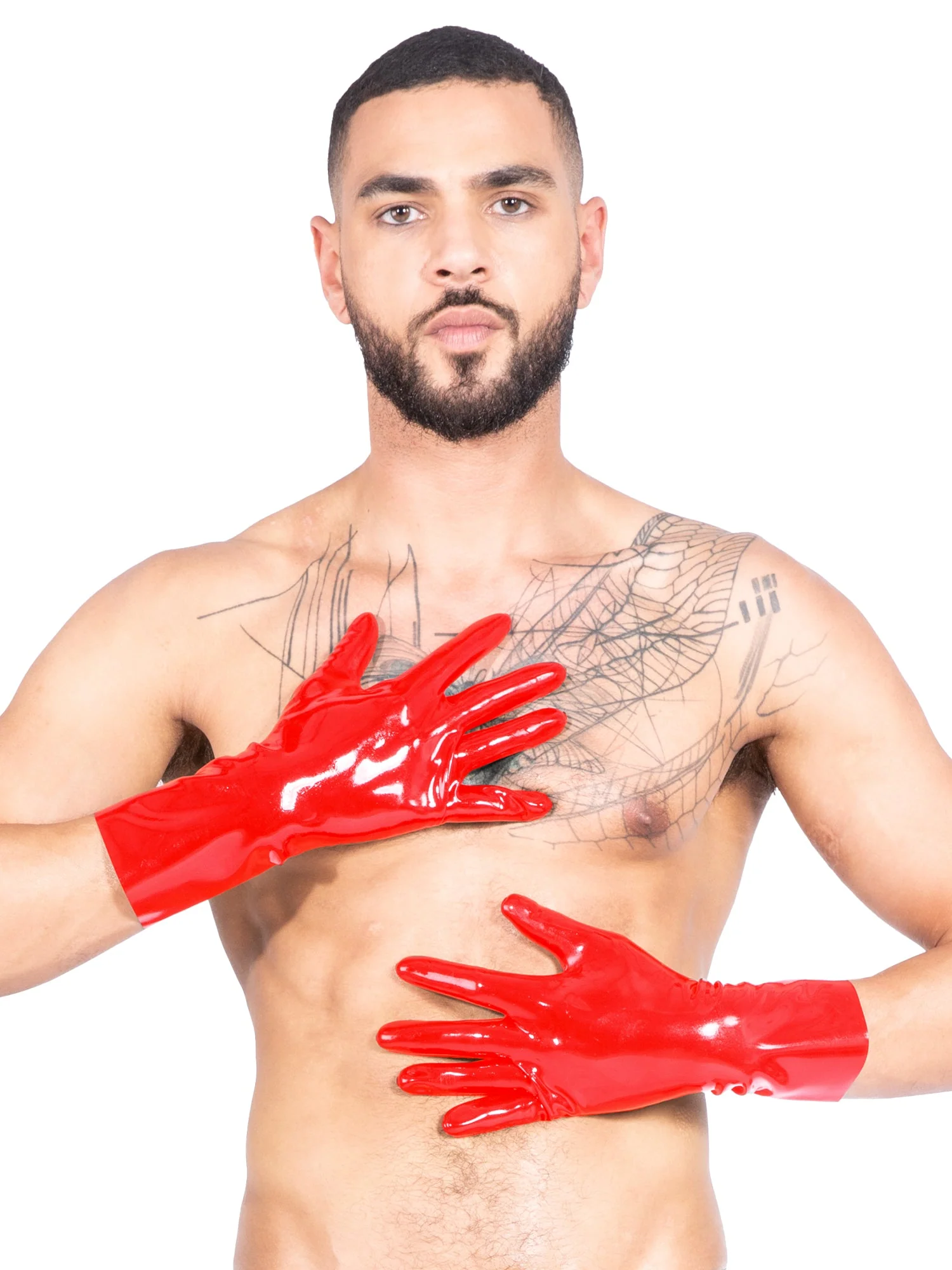 Men`s Classic Black Latex/Rubber Gloves - Image 2
