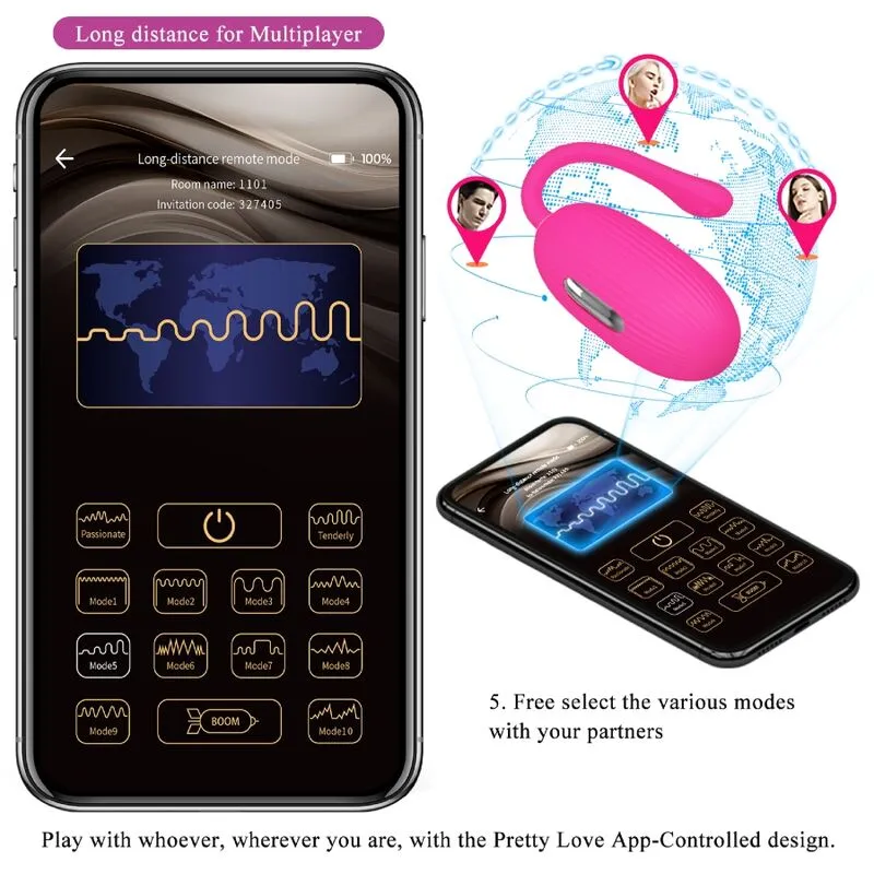 Œuf Vibrant Rose Télécommandé Par Application - Image 3
