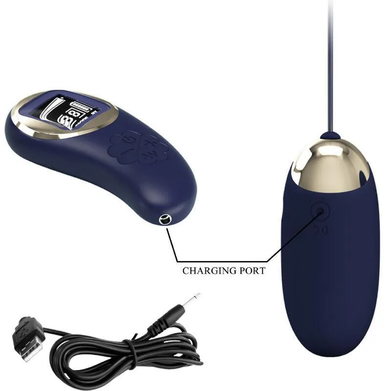 Œuf Vibrant Télécommandé Silicone Bleu - Image 3