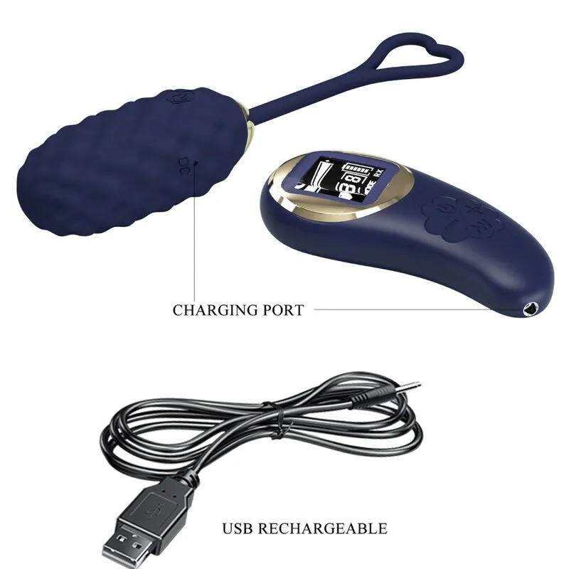 Œuf Vibrant Télécommandé Silicone Bleu - Image 3