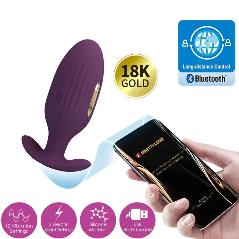 Plug Anal Électrique Violet Télécommande Sans Fil - Image 16