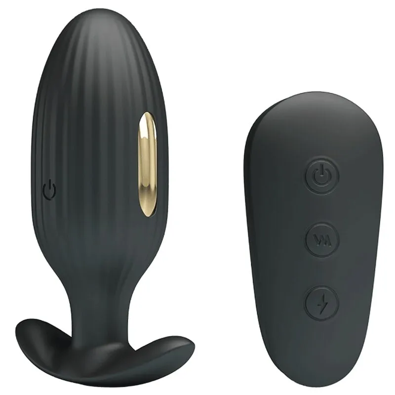 Plug Anal Silicone Noir Vibrations Électriques - Image 11