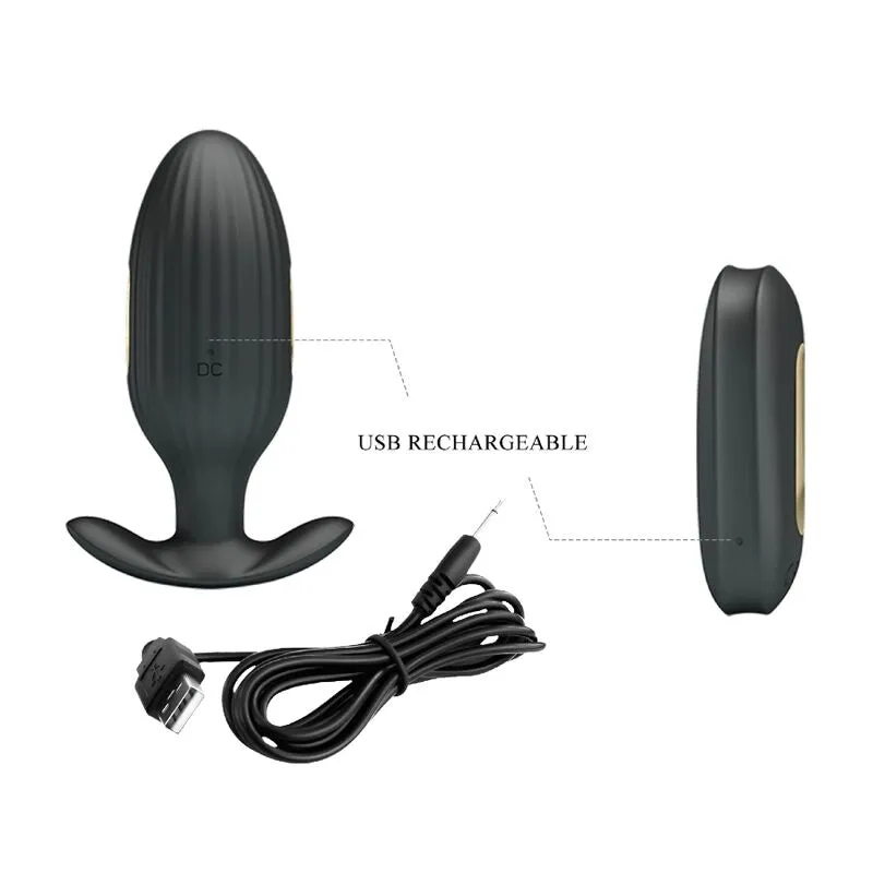Plug Anal Silicone Noir Vibrations Électriques - Image 3