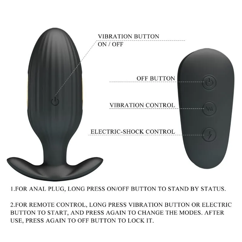 Plug Anal Silicone Noir Vibrations Électriques - Image 4