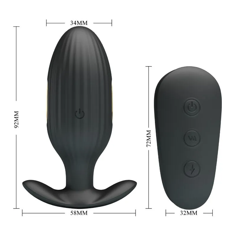 Plug Anal Silicone Noir Vibrations Électriques - Image 5
