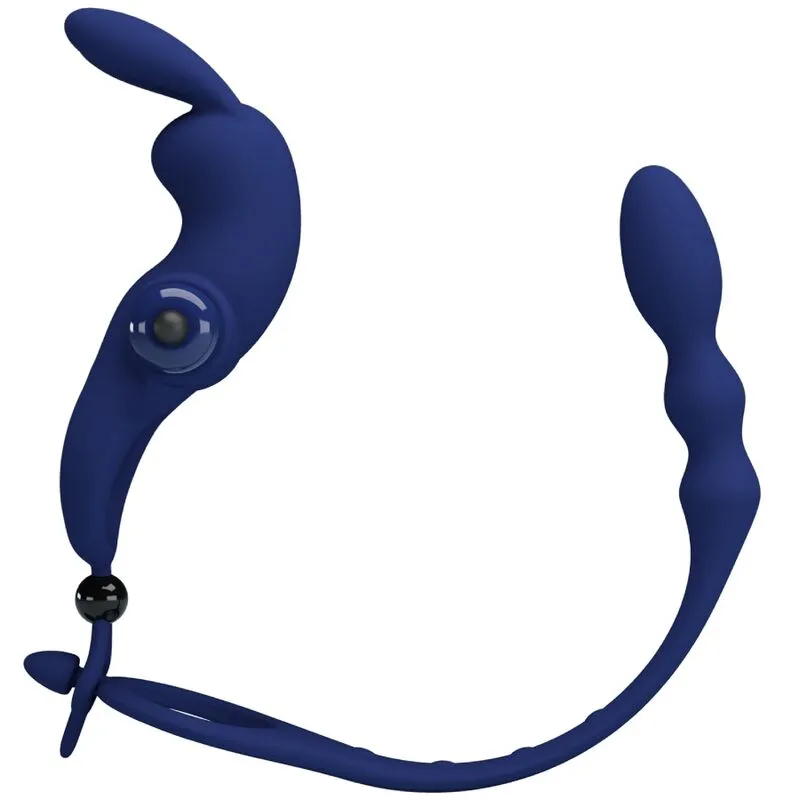 Plug Cock Ring Silicone Bleu Étanche - Image 11