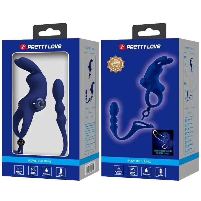 Plug Cock Ring Silicone Bleu Étanche - Image 2