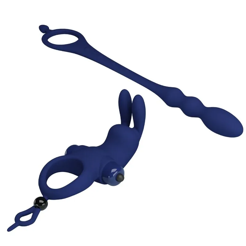 Plug Cock Ring Silicone Bleu Étanche - Image 7