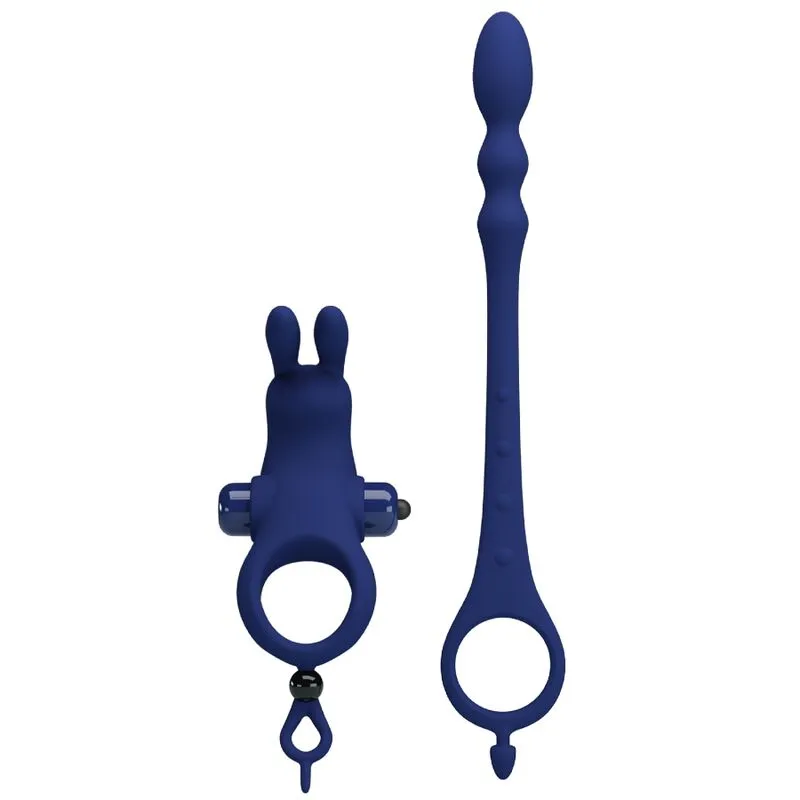 Plug Cock Ring Silicone Bleu Étanche - Image 9