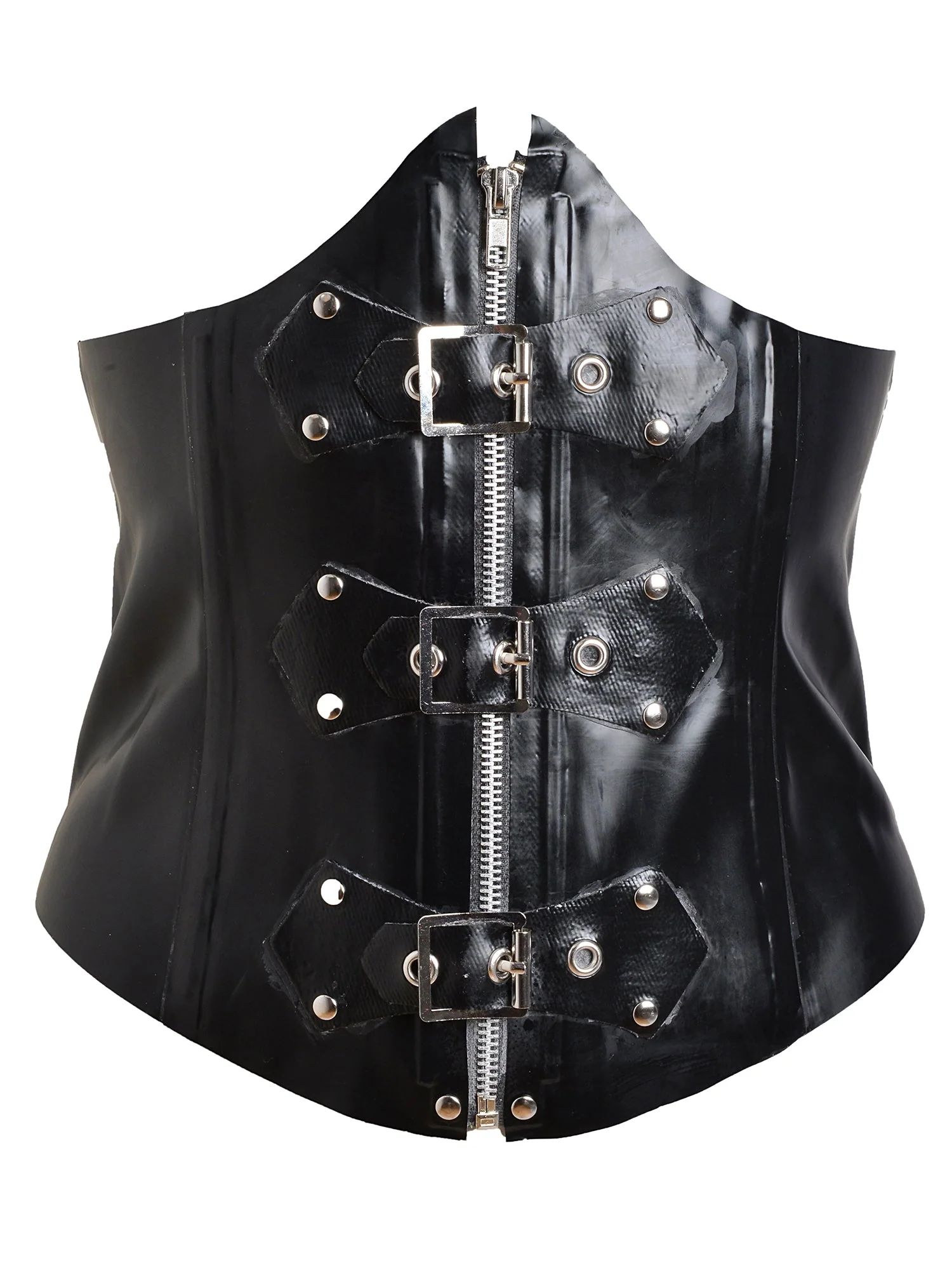 Plus Size Buckled Latex/Rubber Corset - Image 5