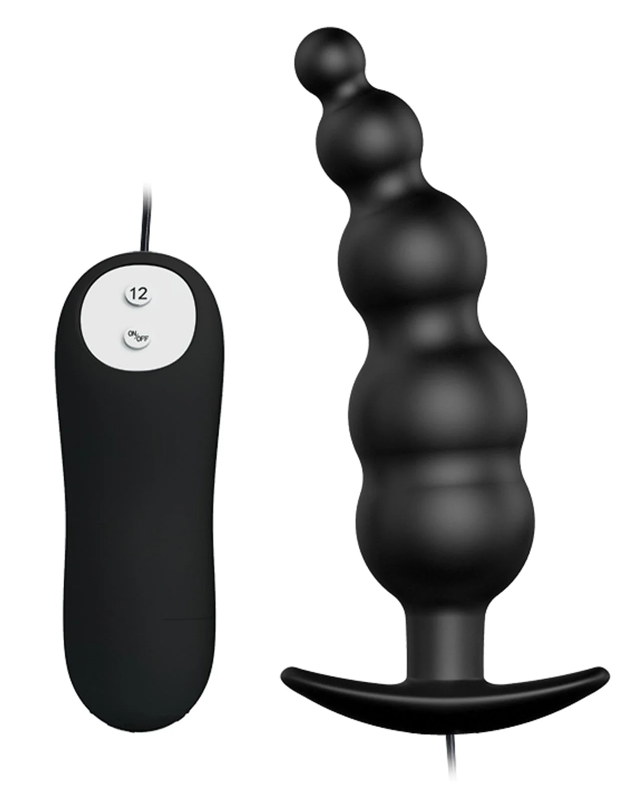 Pretty Love Vibrating Bead Shaped Butt Plug - Black - Image 2