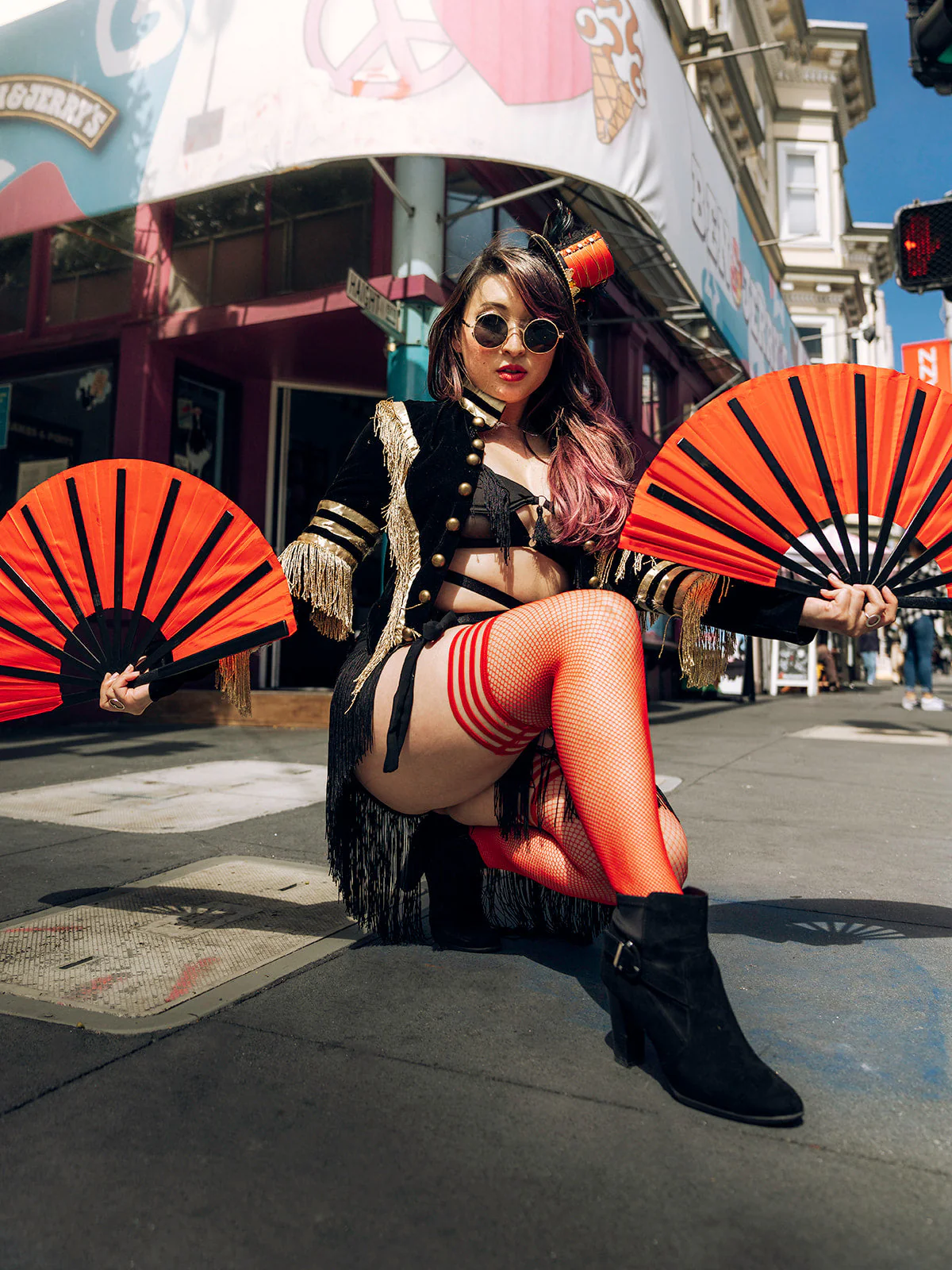 Sandra: Red Fishnet. No Regrets in These Red Nets. Petite to Plus Size Thigh Highs - Image 4