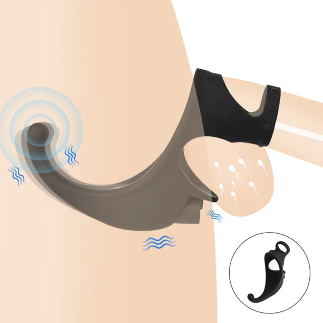 Vibrating Dual Penis Ring with Taint Teaser - Image 2