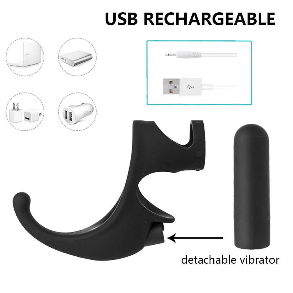 Vibrating Dual Penis Ring with Taint Teaser - Image 8