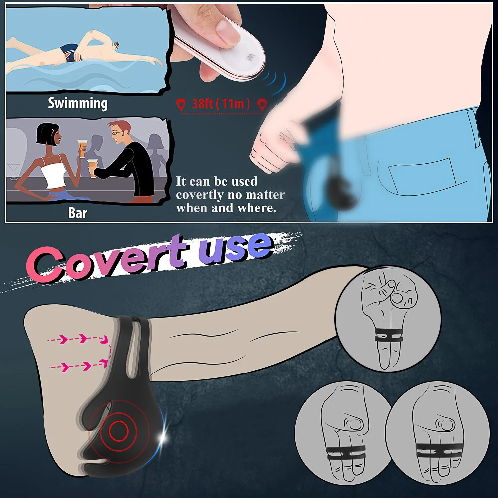 Vibrating Male Chastity Cock Ring Massager - Image 3