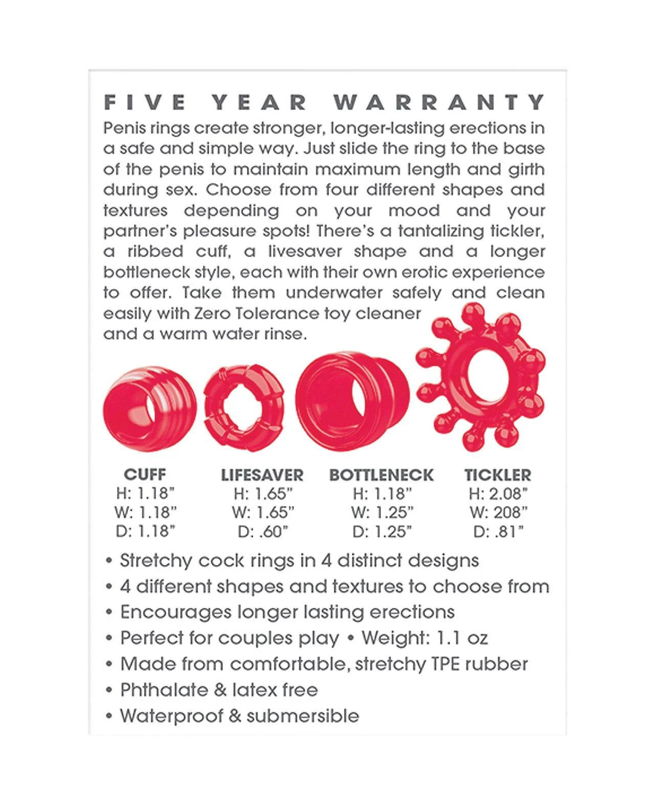Zero Tolerance Ring the Alarm Cock Ring - Red - Image 2